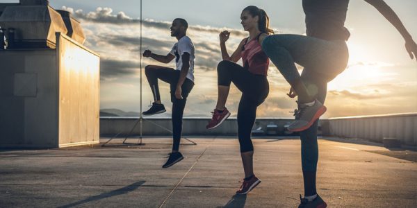Friends working out