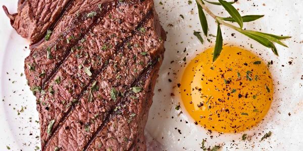 Steak and eggs