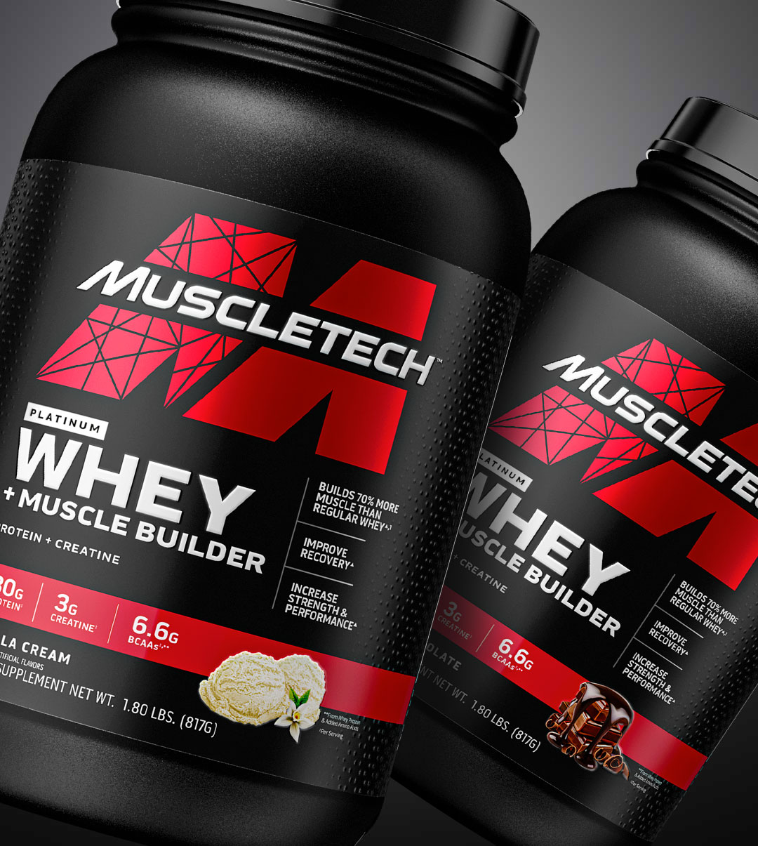 muscletech platinum whey muscle builder choc vanilla