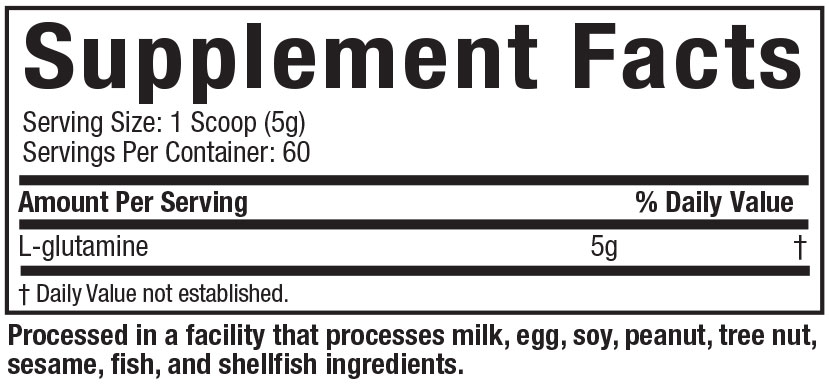 supplement facts 100 glutamine